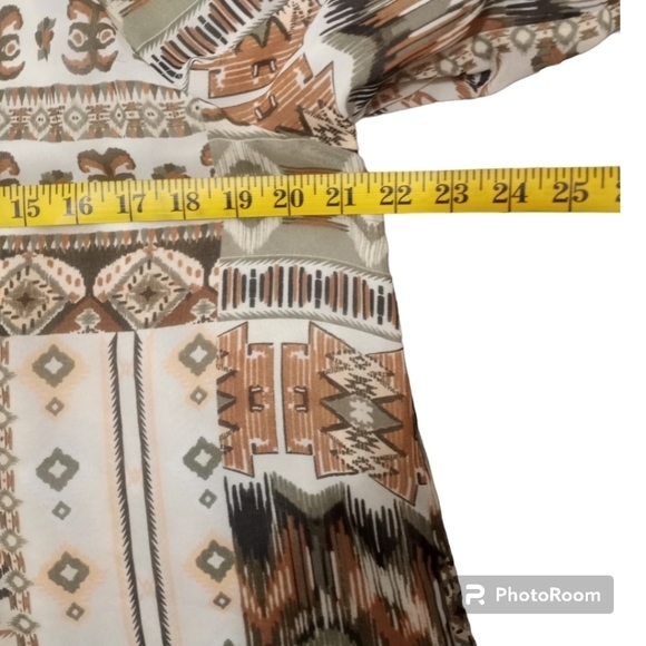 Calvin Klein Printed Crew Neck Elbow Length Sleeve Blouse Size Large - Picture 6 of 12